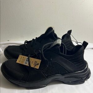 NWT Madden NYC Women’s Size 11 Black Rhinestone Athletic Sneakers Lace Up Shoes
